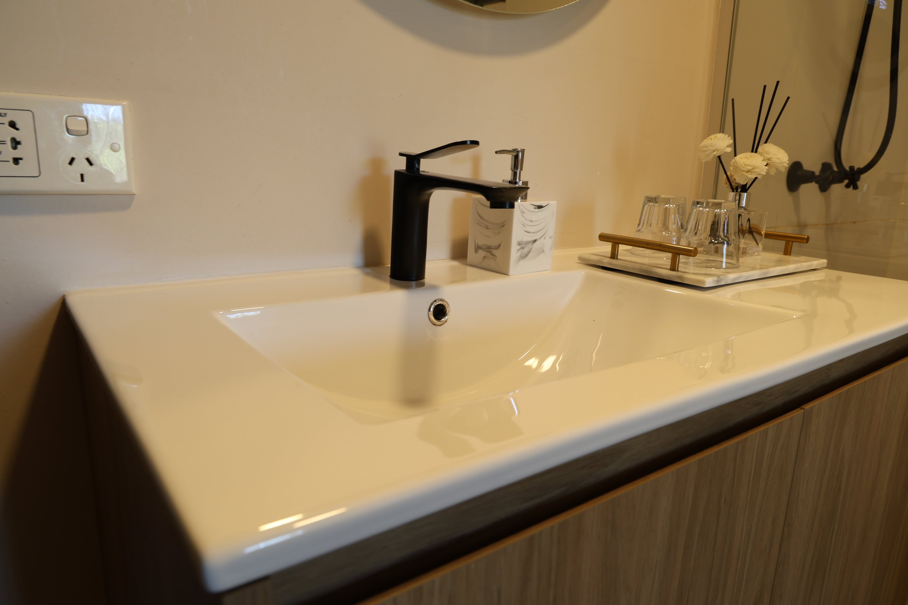 Ensuite vanity in a King Spa Room