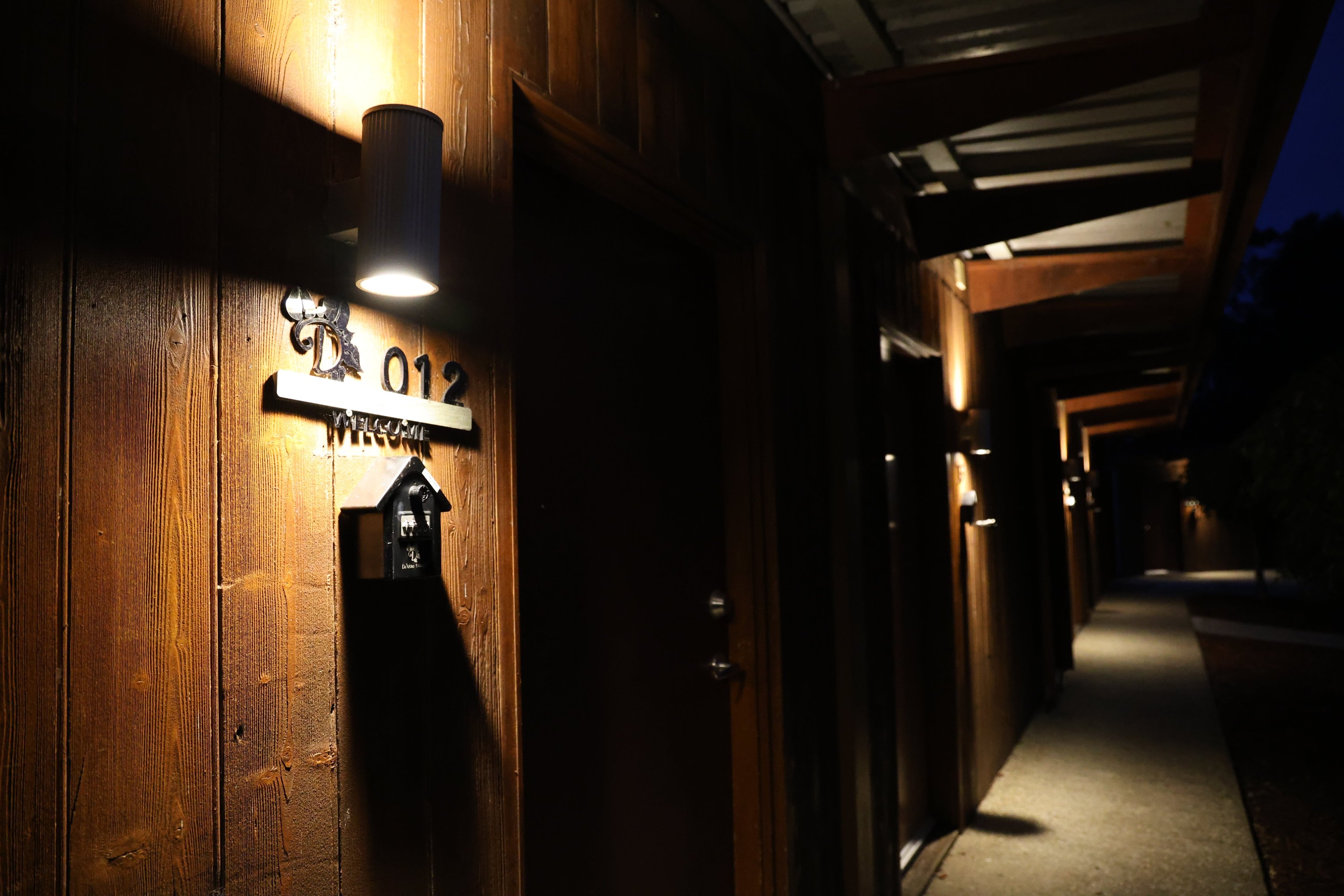 Room entrances along the corridor